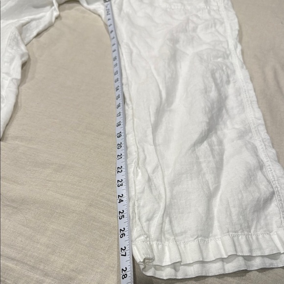 Caslon Ivory 100% Linen Trousers size medium petite - Picture 6 of 11